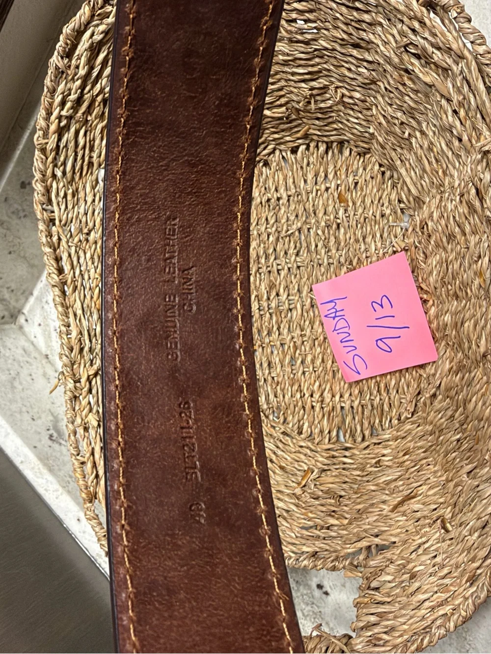 AndWest Men's Western Leather Belt Size 40 Tooled Bronc Rider Buckle BLT214-26